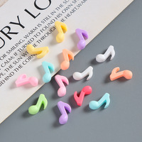 20 pièces/sac Mini symboles musicaux en résine couleur unie pour décoration d'ongles, coques de téléphone DIY, cœurs chromés à fond plat