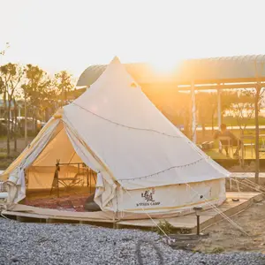 4 temporada 5m 6m camping glamping luxo lona sino tenda com fogão a lenha