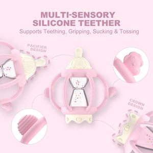 Juguetes de Dentición Montessori para Bebés, Libres de BPA, Mordedores Sensoriales para Bebés, Desarrollo del Fabricante - Product Image 3