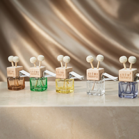Diffuseur de parfum pour voiture en verre ambré vert dégradé classique de 8 ml avec bouchon à vis noir, bouteille épaisse de 2 cm, pour huiles essentielles et désodorisant
