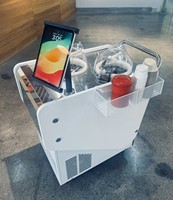 Miles 2 Flavors Pilli NSF CE Onaylı 4 Tekerlekli Dondurma Makinesi Gıda Sınıfı Paslanmaz Çelik Ticari Kullanım Jelato Arabası