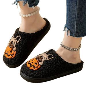 Nouvelles pantoufles fantaisie <span class=keywords><strong>pour</strong></span> Halloween, automne, hiver, Noël, plates, chaudes, antidérapantes, en fourrure, mignonnes, chaussures <span class=keywords><strong>pour</strong></span> femmes - Product Image 5
