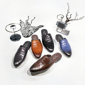 Mocassins plats rehaussants en cuir véritable grain <span class=keywords><strong>serpent</strong></span> pour hommes, chaussures d'été à enfiler - Product Image 3