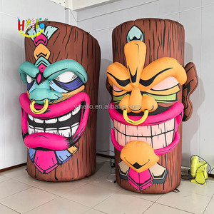 Hawaiian Solar Garden Tiki Estatua Inflable Luau Decoración al aire libre - Product Image 4