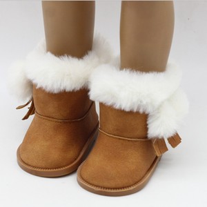 Style d'hiver 18 Inch US Doll Shoes Red White Black Brushy Winter Snow Boots - Product Image 2