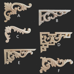 Dongyang phong cách hiện đại gỗ rắn khắc hoa trang trí góc chéo chéo qua biên giới cửa tủ gỗ hoa decal ván khuôn - Product Image 2