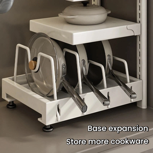 Organisateur sous l'évier, étagère de rangement pour armoire de cuisine, tiroir coulissant multi-niveaux pour casseroles, poêles, planche à découper, réglable - Product Image 2