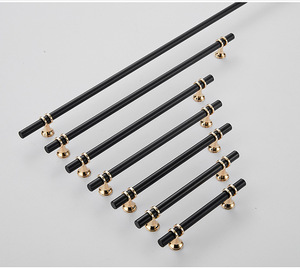 Modern Black <b>Gold</b> Cabinet Door <b>Pull</b> Handle Zinc Alloy Bar <b>Drawer</b> Knob for Kitchen Cupboard Furniture Hardware - Product Image 4
