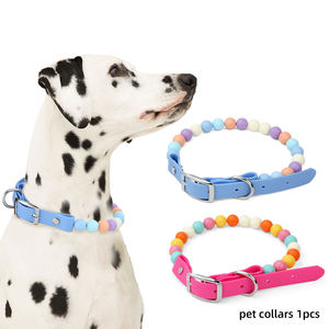 Maßgefertigtes Großhandels-Hundehalsband mit Bonbonfarbenen Perlen Süßes und Liebliches Hundehalsband Handgefertigtes Welpenhalsband - Product Image 3