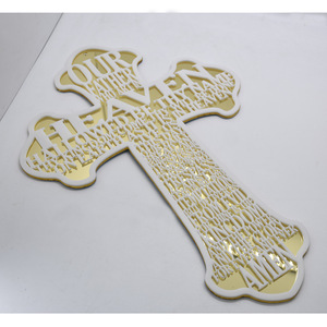 THEROSARIES Cross <b>Plaque</b> 29x42cm Acrylic Religious Gift Baptism Decor - Product Image 2