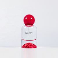 Bouteilles de parfum en verre vides en gros 30ml 50ml 100ml avec bouchon à bille rouge et base épaisse personnalisables pour emballage de parfum féminin