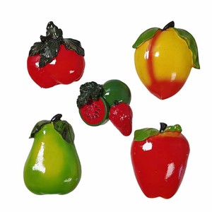 Pegatina decorativa 3D de resina para refrigerador con diseño de frutas simuladas, magnética y tridimensional - Product Image 1