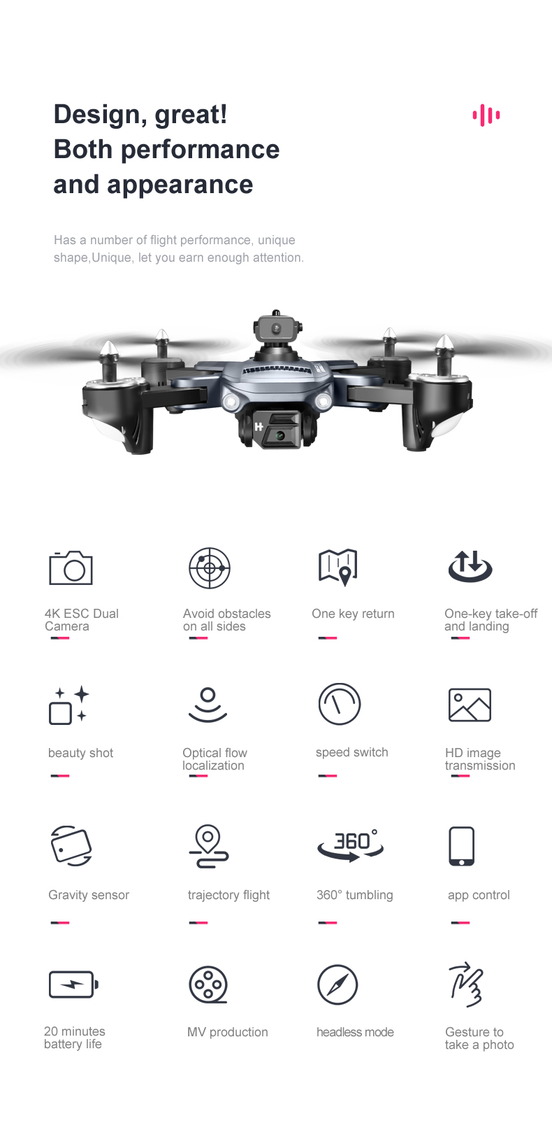 K7 Drone, design, great! both performance and appearance has a number of flight