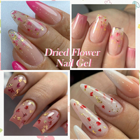 LILYCUTE 8ml Gel de Peinture pour Ongles aux Fleurs Séchées Colorées, Étiquette Privée, Gel Pailleté Naturel pour Nail Art, Vernis à Ongles pour Salon
