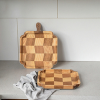 Houten dienblad voor charcuterie, fruit, groenten, vlees en ontbijt