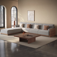 Canapé modulable en bois massif de noyer de haute qualité, style luxe léger, combinaison 1+2+3, pour salon de maison ou appartement