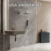 Robinet de douche mural en laiton à double poignée avec jet pluie et douchette à jet doux, livraison directe gratuite aux États-Unis, en stock