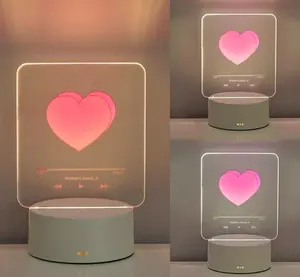 Lumières d'ambiance créatives pour la saint-valentin, petite veilleuse LED 3D cartoon pour enfants, lampe de chevet USB, lampe de table, cadeau de vacances