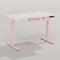 Bureau de travail à domicile durable PRORIALS, bureau électrique réglable en hauteur, plage de hauteur 730-1180 mm avec tiroir, USB A et USB C