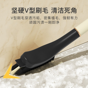 Multi Functional Crevice Brush With Spatula And Clip Black White Color <b>Blocking</b> Nylon Bristle For Kitchen <b>Corner</b> Cleaning - Product Image 4