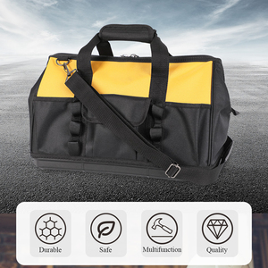 Bolsa de herramientas de alta resistencia de 16 pulgadas y 13 bolsillos, resistente al agua, reparación de trabajadores de la construcción de contratistas, OEM/ODM compatible con fondo rígido - Product Image 6