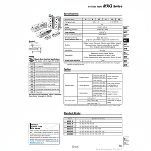 MXQ25-50B โต๊ะสไลด์ลมนิวเมติก SMC - Product Image 1