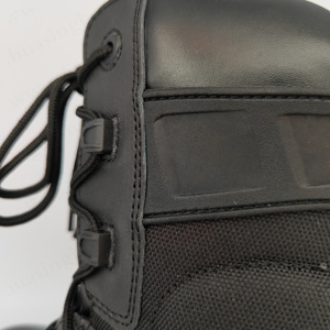 XC, stivali da combattimento invernali caldi in pelle nera completa escursionismo all'aperto stivali tattici con suola in PU + gomma resistente agli urti HSM016 - Product Image 5