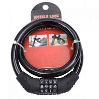 Candado Istaride Autoenrollable de 4 Pies y 12 mm, Cable de Acero Trenzado con Revestimiento de PVC, Modelo K06, Negro, Candado de Combinación Reajustable para Bicicleta