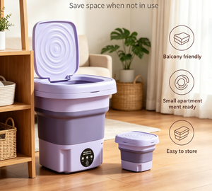 Factory Direct Sales Cross-border New Arrival Mini Foldable Plug-in Fully Automatic Wash Portable Plastic Washing Machine OEM