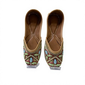 BS INTERNATIONAL Hot Selling Ladies Rajasthani Indian Walking Traditional Design Fashionable Custom Embroidery Flat Heel <b>Shoes</b> - Product Image 5