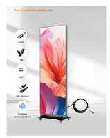 Pantalla LED para Exposiciones P1.53, Pantalla Digital Móvil para Interiores, Diseño de Gabinete Delgado con Soporte de Piso, Sistema Plug and Play
