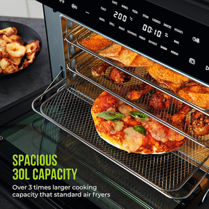 Four électrique de comptoir 30L, 21 programmes prédéfinis, <span class=keywords><strong>friteuse</strong></span> à air intelligente, cuisson à la française + friture à l'air simultanée, <span class=keywords><strong>pour</strong></span> l'extérieur - Product Image 2