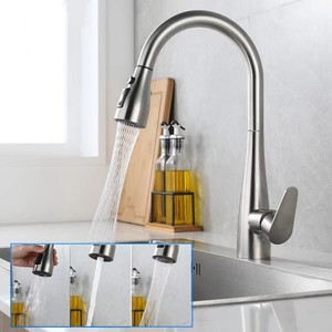 Robinet de cuisine extractible en acier inoxydable, robinet mélangeur télescopique rotatif universel de 35mm pour évier, lavabo pour légumes - Product Image 3