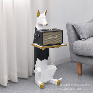 Figurine de chien gentleman au design géométrique abstrait, plateau décoratif en résine synthétique, décoration de salon, décoration de la maison QHDS011 - Product Image 4