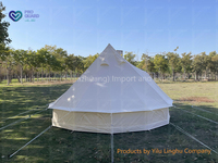 Tente de luxe en forme de cloche de type yourte mongole 3M 4M 5M 6M imperméable en toile de coton Oxford pour le glamping, portable, pour l'extérieur, 4 saisons