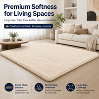 Tapis de salle de bain de luxe moderne en fausse fourrure de lapin, à poils coupés, antidérapant, absorbant, doux, réversible, sans perte de poils, pour hôtel et maison