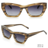 Gafas de sol hexagonales geométricas gruesas para mujer, montura negra brillante con lentes ahumadas, gafas de sol retro G6074S