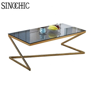 <span class=keywords><strong>Table</strong></span> <span class=keywords><strong>basse</strong></span> en <span class=keywords><strong>verre</strong></span> trempé avec motif <span class=keywords><strong>marbre</strong></span>, base métallique stable, résistante aux rayures, tailles personnalisées - Product Image 1
