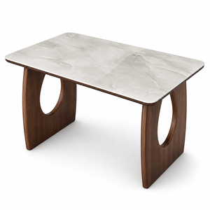 <span class=keywords><strong>Tavolino</strong></span> da Caffè Moderno in <span class=keywords><strong>Vetro</strong></span> con Base a <span class=keywords><strong>Ponte</strong></span> in Legno di Noce Intagliato, Tavolo Centrale per Soggiorno - Product Image 5