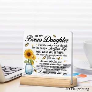 Placa de Acrílico Plana 2D con Grabado Láser Personalizado, Regalo para Madrastra, Madrastro, Recuerdo para Familia Fusionada, Afectuoso Obsequio - Product Image 3