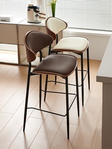 Taburete de Bar de Diseño Moderno, Taburete Alto de Lujo <span class=keywords><strong>con</strong></span> Respaldo Alto, 50x55x60 cm, Taburete Sencillo para el Hogar - Product Image 1