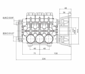 Pompa a pistoni triplex ad alta pressione FKD2030 per idropulitrice 200-350 Bar, testa in ottone, pompa acqua industriale per macchina pulitrice - Product Image 2