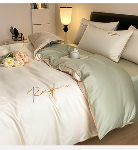 Set di Biancheria da Letto in Cotone di Lusso, Morbido e Traspirante, Copripiumino Ricamato, Set Lenzuola Premium per Hotel e Casa - Product Image 3