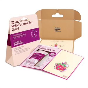 Carte de vœux 3D pop-up pour la fête des mères, motif floral violet, papier de haute qualité, écologique, luxe, qualité B2B - Product Image 2