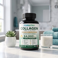 Capsules de collagène multi-peptides à marque privée, complexe de biotine, kératine, acide hyaluronique, pour la peau, les cheveux et les ongles, 90 capsules végétariennes