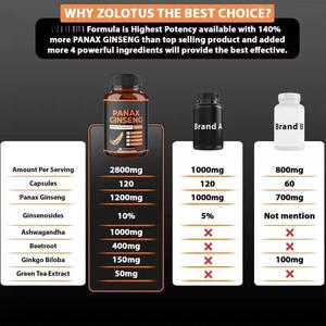 Cápsulas de <span class=keywords><strong>Ginseng</strong></span> Panax OEM/ODM com Ashwagandha, Beterraba e Extrato de Chá Verde - Product Image 3