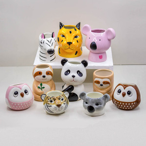 Bán Buôn Dễ Thương <span class=keywords><strong>Mini</strong></span> Gốm Owl Động Vật Mọng Nước Nhà Máy Chậu Con Chó Hình Hoa Trồng Cho Nhà & Vườn Ngoài Trời Sử Dụng - Product Image 3