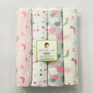 Couverture pour bébé en bambou antistatique écologique, lot de 4, 30x40 pouces, emmailloteuse pour nouveau-né, GOTS/OEKO - Product Image 1
