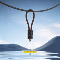 Kabel Data Tipe C 20W PD Logo Kustom, Pengisian Cepat, Gantungan Kunci Portabel, Tali Nilon untuk Pengisian Cepat iPhone