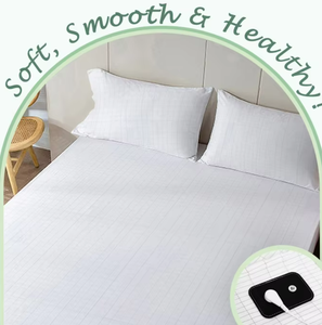 Drap-housse de mise à la terre 95% coton biologique 5% fibre d'argent pur motif imprimé 400TC antistatique pour usage domestique et hôtelier - Product Image 1